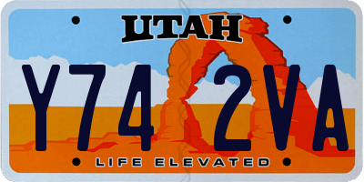 UT license plate Y742VA