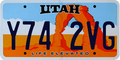 UT license plate Y742VG