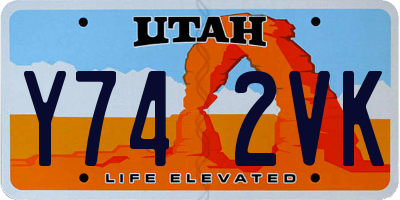 UT license plate Y742VK
