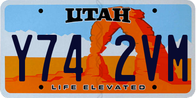 UT license plate Y742VM