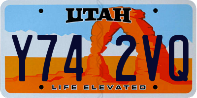 UT license plate Y742VQ