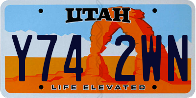 UT license plate Y742WN