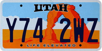 UT license plate Y742WZ