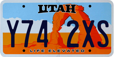 UT license plate Y742XS
