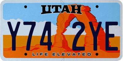 UT license plate Y742YE