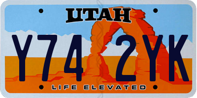 UT license plate Y742YK