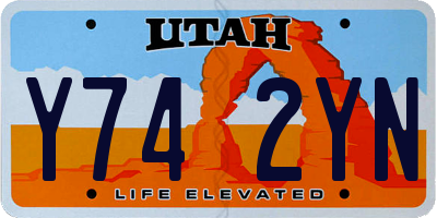 UT license plate Y742YN