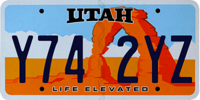 UT license plate Y742YZ