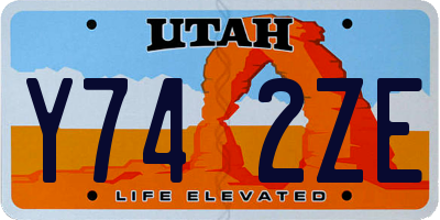 UT license plate Y742ZE