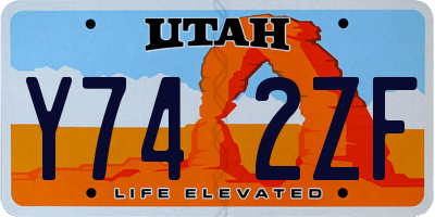 UT license plate Y742ZF