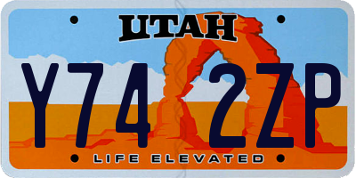 UT license plate Y742ZP