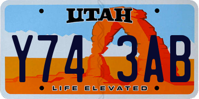 UT license plate Y743AB