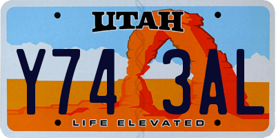 UT license plate Y743AL