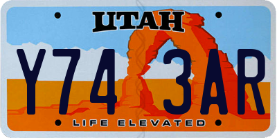 UT license plate Y743AR