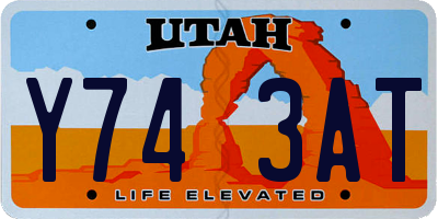 UT license plate Y743AT