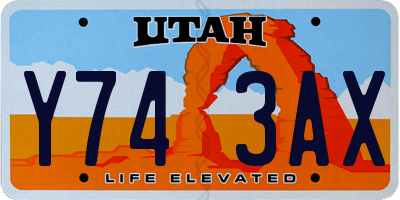 UT license plate Y743AX
