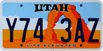 UT license plate Y743AZ