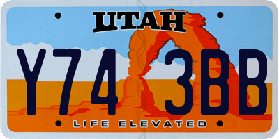 UT license plate Y743BB