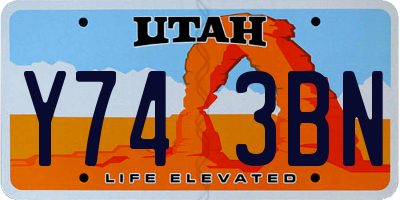 UT license plate Y743BN