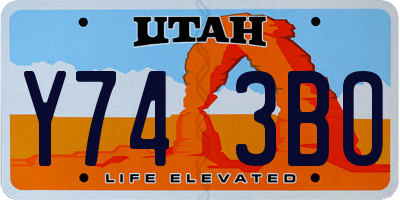 UT license plate Y743BO