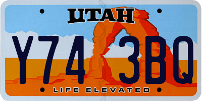 UT license plate Y743BQ
