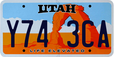 UT license plate Y743CA