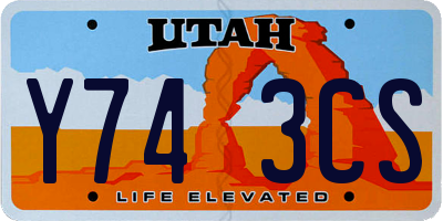 UT license plate Y743CS