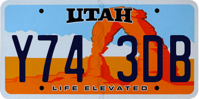 UT license plate Y743DB
