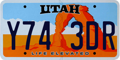 UT license plate Y743DR