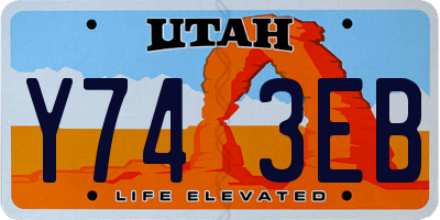 UT license plate Y743EB
