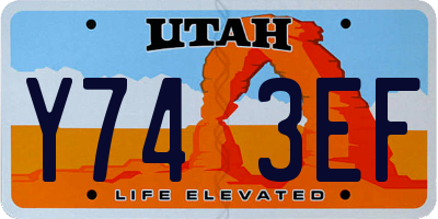 UT license plate Y743EF