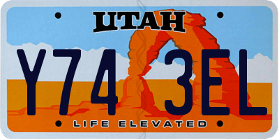 UT license plate Y743EL