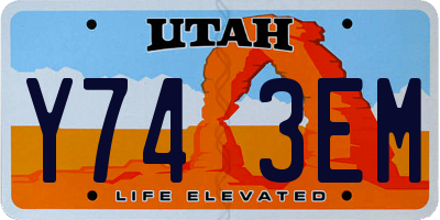 UT license plate Y743EM