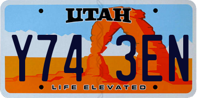 UT license plate Y743EN