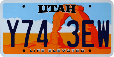 UT license plate Y743EW