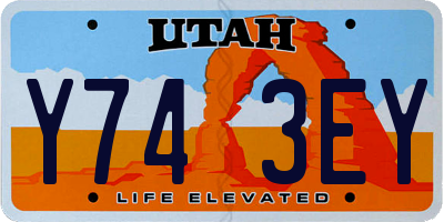 UT license plate Y743EY