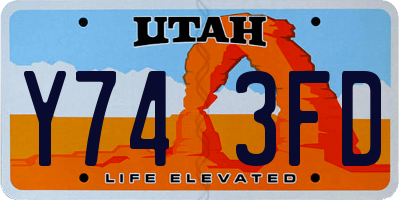 UT license plate Y743FD