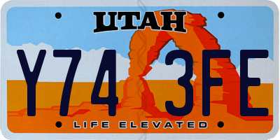 UT license plate Y743FE