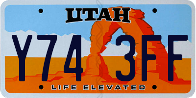 UT license plate Y743FF