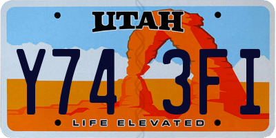 UT license plate Y743FI