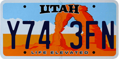 UT license plate Y743FN