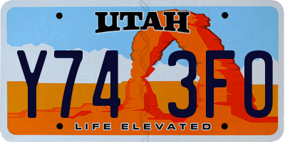 UT license plate Y743FO