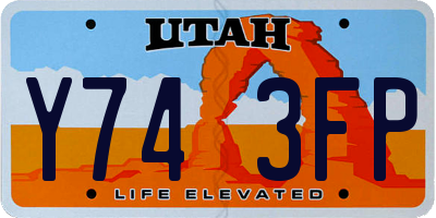 UT license plate Y743FP