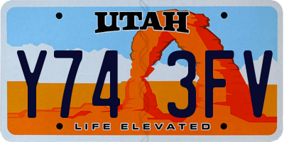 UT license plate Y743FV