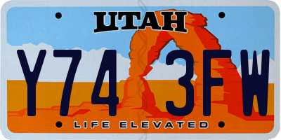 UT license plate Y743FW