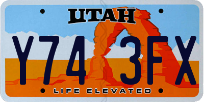 UT license plate Y743FX