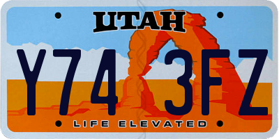 UT license plate Y743FZ