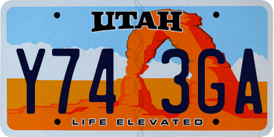 UT license plate Y743GA