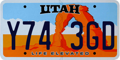 UT license plate Y743GD