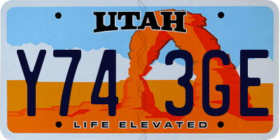UT license plate Y743GE